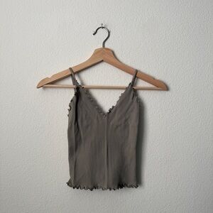 Free People Sage green Ribbed Tank Top